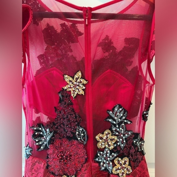 Jovani Burgundy Floral Embroidered Fit and Flare
Contemporary Dress M59787 - Picture 8 of 16